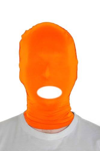 Sheface Herren und Damen Spandex Open Mouth Hood Maske für Halloween Cosplay Kostüm, Orange/Abendrot im Zickzackmuster (Sunset Chevron), Einheitsgr��e von Sheface