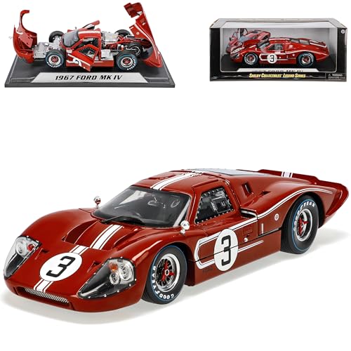 Shelby Collectibles Ford GT40 MK IV 1967 Rot Nr 3 24h Lemans Mario Andretti Lucien Bianchi 1/18 Modell Auto von Shelby
