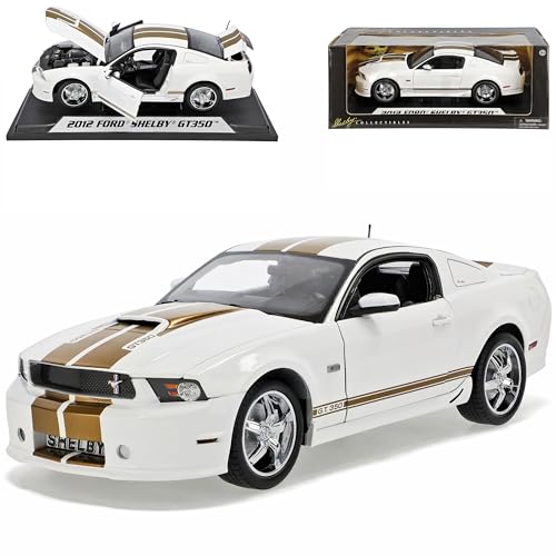 Shelby Collectibles Ford Shelby Mustang 2012 GT350 Super Snake Weiss Gold 1/18 Modell Auto von Shelby