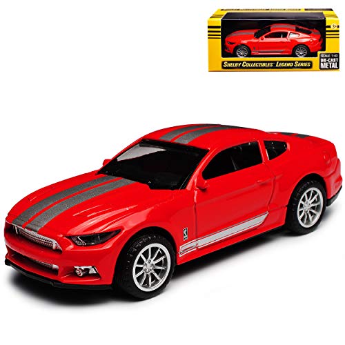 Shelby Collectibles Ford Mustang Shelby VI Coupe Mittel Rot mit Silber Streifen Ab 2014 1/43 Modell Auto von Shelby
