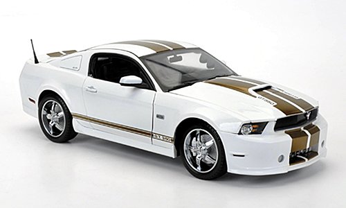 Shelby GT 350, weiss mit goldenen Streifen, 2012, Modellauto, Fertigmodell, Shelby Collectibles 1:18 von Shelby