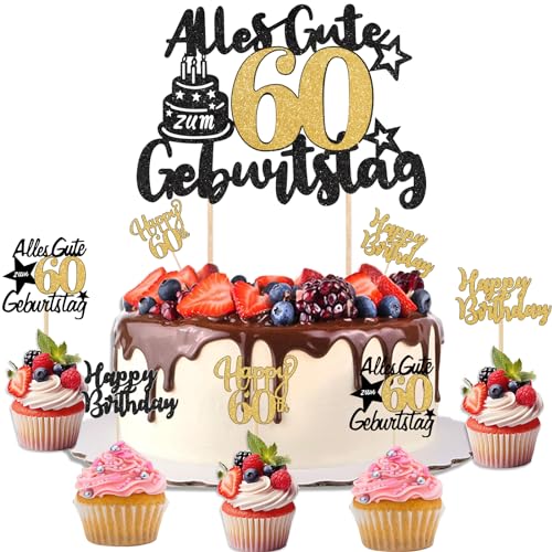 13 Stück 60. Geburtstag Mann Tortendeko Happy Birthday Cake Topper Deko Kuchen Alles Gute zum Geburtstag Schwarz Gold 13 Stück 60. Geburtstag Mann Tortendeko Happy Birthday Cake Topper Deko Kuchen Alles Gute zum Geburtstag Schwarz Gold von ShengDexin
