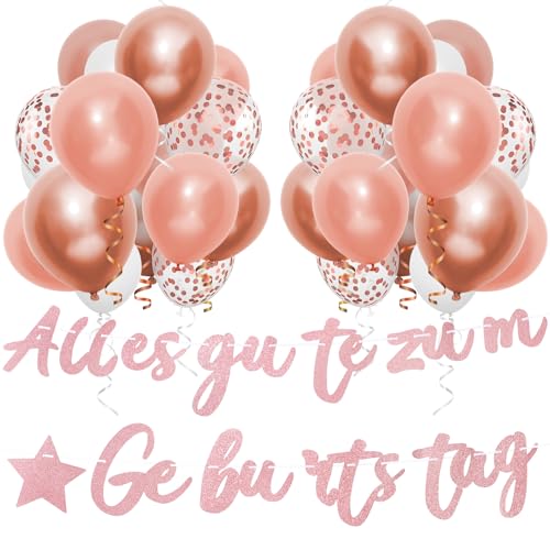 Geburtstagsdeko Rosegold, Birthday Decorations, Happy Birthday Girlande, Happy Birthday Deko, 36 Stück 12 zoll Luftballons Geburtstag Mädchen Frauen Party Deko mit 2 Bändern Geburtstagsdeko Rosegold, Birthday Decorations, Happy Birthday Girlande, Happy Birthday Deko, 36 Stück 12 zoll Luftballons Geburtstag Mädchen Frauen Party Deko mit 2 Bändern von ShengDexin