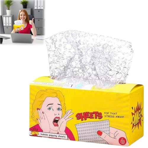 Poppers Sheets Luftpolsterfolie, Spielzeugtaschentuchbox, Abdeckung für Stressabbau, sensorische Popper, Fidget-Schreibtisch-Dekoration für Erwachsene, Pop-It-Spielzeug, entspannendes Büro, Zuhause Poppers Sheets Luftpolsterfolie, Spielzeugtaschentuchbox, Abdeckung für Stressabbau, sensorische Popper, Fidget-Schreibtisch-Dekoration für Erwachsene, Pop-It-Spielzeug, entspannendes Büro, Zuhause von ShengQiu