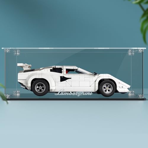 Figuren Display Box für LE-GO für 10337 Lamborghiini Counttach 5000 Acryl staubdicht transparent benutzerdefinierte Vitrine Aufbewahrungsbox (kein Modell) (Gravur) von Shengor