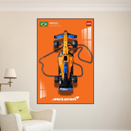 Figuren Display Wandhalterung für LE-GO für 42141 McLarren Formuula 1 Wandhalterung Dekoration (kein Modell) (Interlagos Circuit, Brasilien) von Shengor