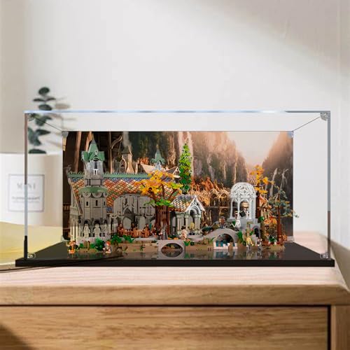 Figures Display Box for LE-GO for 10316 The Lord of The Rinngs Acrylic Dustproof Transparent Custom Display Case Storage Box (No Model) (background D) von Shengor