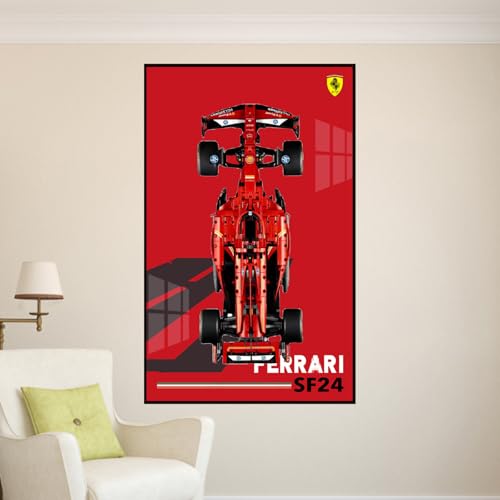 LE-GO Wandhalterung für 42207 Ferrarri SF-2-4 F1 Wandhalterung Halterung Dekoration (Kein Modell) (D) von Shengor