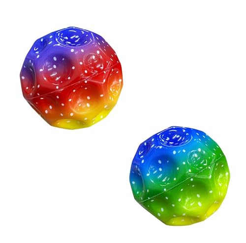 Shengruili 2 Stück Astro Jump Ball,Space Ball,Macht Space Bälle Spielzeug,Bounce-Loch-Ball,Space Ball Mini Bouncing Ball Toy,Bounce Ball,Spielzeug Planeten Hüpfbälle für Kinder im Freien von Shengruili