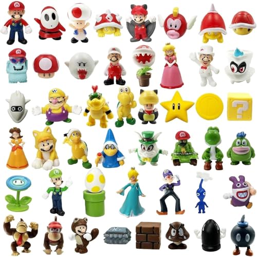 48 Stück Super Tortendeko für Kindergeburtstag,Cartoon Tortenfiguren & Cupcake Deko - Babyparty & Party Kuchen,Happy Birthday Tortenaufsatz von Shengruili