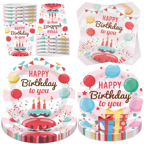 50 Stück Partygeschirr Set,Kindergeburtstag Geschirr Set,Partygeschirr Geburtstag,Kindergeburtstag Deko mit Teller Becher Servietten Tischdecke Strohhalme,Party Geschirr für 10 Gäste von Shengruili