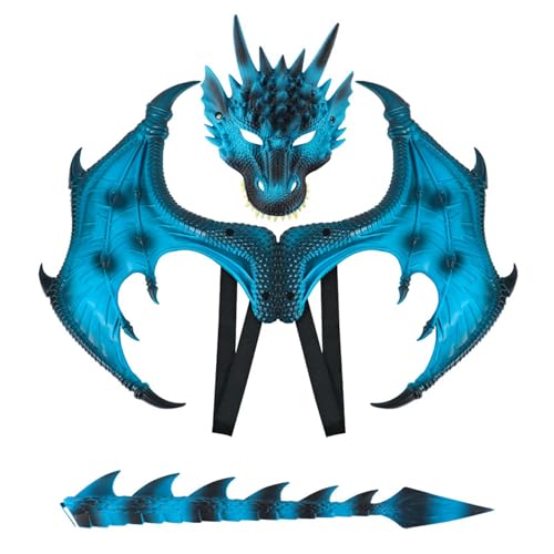 Drachenflügel,Dragon Wings,Halloween Drachen Maske,Drachen Cosplay Kostüm,Drachenmaske Kostüm Maskerade,Halloween Dragon Set,Drachen Kostüm für Kinder Jungen Mädchen Halloween Party Karneval Drachenflügel,Dragon Wings,Halloween Drachen Maske,Drachen Cosplay Kostüm,Drachenmaske Kostüm Maskerade,Halloween Dragon Set,Drachen Kostüm für Kinder Jungen Mädchen Halloween Party Karneval von Shengruili