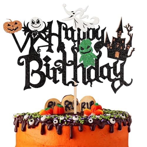 Halloween Tortendeko Glitzer,Happy Birthday Halloween Cake Topper,Happy halloween Tortendeko,für Haunted House Witch Kürbis Herbst Themed Cake Dekoration Geburtstag Party Halloween Tortendeko Glitzer,Happy Birthday Halloween Cake Topper,Happy halloween Tortendeko,für Haunted House Witch Kürbis Herbst Themed Cake Dekoration Geburtstag Party von Shengruili