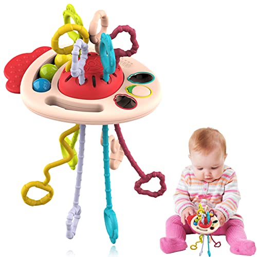 Montessori Spielzeug ab 1 Jahr,Sensorisches Baby Spielzeug,Silikon Zugschnur Aktivitätsspielzeug,für Baby Sensorik Spielzeug,Montessori Baby Spielzeug,Mädchen Junge Geschenk von Shengruili