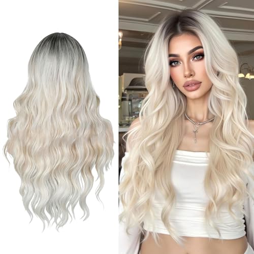Perücke Damen Perücke Ombre Schwarz und Weiß,Damen Schwarz und Weißombre lang Locken Natürliche Kunsthaar,Ombré Schwarz und Weiß perücke Mittelscheitel Frauen Perücken für Frauen Perücke Damen Perücke Ombre Schwarz und Weiß,Damen Schwarz und Weißombre lang Locken Natürliche Kunsthaar,Ombré Schwarz und Weiß perücke Mittelscheitel Frauen Perücken für Frauen von Shengruili