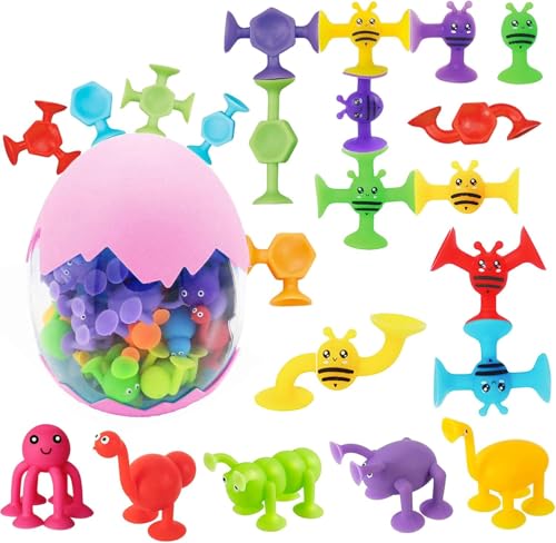 Saugnapf Spielzeug,37 Stück Montessori Badewannenspielzeug,Sucker Toys Darts,Sauger Spielzeug,mit Dinosauriereier Aufbewahrungs,Silikon Bausteine Spielzeug,Montessori Spielzeug ab 3 Jahre Saugnapf Spielzeug,37 Stück Montessori Badewannenspielzeug,Sucker Toys Darts,Sauger Spielzeug,mit Dinosauriereier Aufbewahrungs,Silikon Bausteine Spielzeug,Montessori Spielzeug ab 3 Jahre von Shengruili