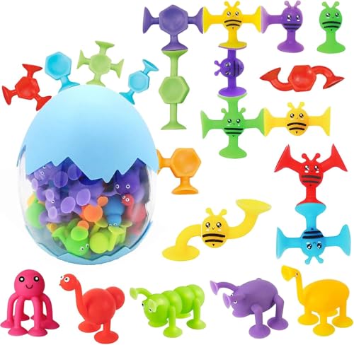Saugnapf Spielzeug,37 Stück Montessori Badewannenspielzeug,Sucker Toys Darts,Sauger Spielzeug,mit Dinosauriereier Aufbewahrungs,Silikon Bausteine Spielzeug,Montessori Spielzeug ab 3 Jahre Saugnapf Spielzeug,37 Stück Montessori Badewannenspielzeug,Sucker Toys Darts,Sauger Spielzeug,mit Dinosauriereier Aufbewahrungs,Silikon Bausteine Spielzeug,Montessori Spielzeug ab 3 Jahre von Shengruili