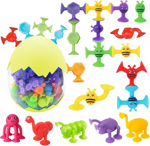 Saugnapf Spielzeug,37 Stück Montessori Badewannenspielzeug,Sucker Toys Darts,Sauger Spielzeug,mit Dinosauriereier Aufbewahrungs,Silikon Bausteine Spielzeug,Montessori Spielzeug ab 3 Jahre Saugnapf Spielzeug,37 Stück Montessori Badewannenspielzeug,Sucker Toys Darts,Sauger Spielzeug,mit Dinosauriereier Aufbewahrungs,Silikon Bausteine Spielzeug,Montessori Spielzeug ab 3 Jahre von Shengruili
