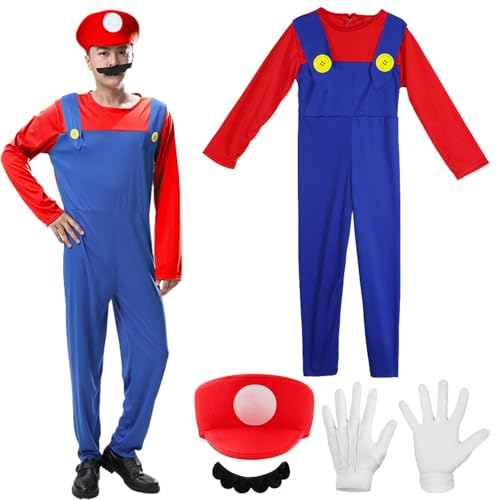Shengruili 4 Stück Kostüm Luigi Kostüm Set,Luigi Kostüm,Bros Cosplay Kostüm,Damen Herren Jungen Madchen Outfit für Weihnachten Karneval Faschingskostüme Shengruili 4 Stück Kostüm Luigi Kostüm Set,Luigi Kostüm,Bros Cosplay Kostüm,Damen Herren Jungen Madchen Outfit für Weihnachten Karneval Faschingskostüme von Shengruili