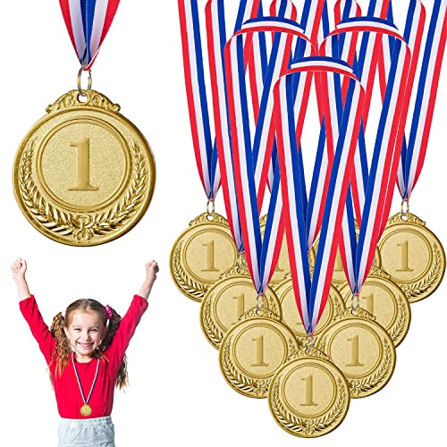 Shengruili Gewinner Medaillen Gold,10 Stück Medaille Gold für Kinder,Medaillen Metall,Medaillen Kindergeburtstag,Prizzes Sportstag und Spielzeug Wettbewerb Auszeichnungen von Shengruili