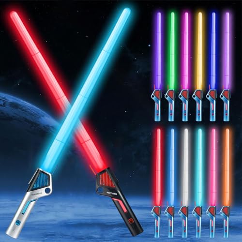 Shengruili 2Pcs Laserschwert Kinder,Duell Lichtschwerter,2 in 1 Lichtschwert,RGB 12 Farben Lichtschwerter,Smooth Swing USB Wiederaufladbare Laserschwert,Cosplay Spielzeug für Kinder Geschenk Shengruili 2Pcs Laserschwert Kinder,Duell Lichtschwerter,2 in 1 Lichtschwert,RGB 12 Farben Lichtschwerter,Smooth Swing USB Wiederaufladbare Laserschwert,Cosplay Spielzeug für Kinder Geschenk von Shengruili
