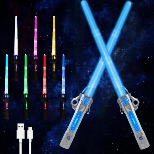 Shengruili Laserschwert Kinder,Duell Lichtschwerter,2 in 1 Lichtschwert,RGB 7 Farben Lichtschwerter,Smooth Swing USB Wiederaufladbare Laserschwert,Cosplay Spielzeug für Kinder Geschenk Shengruili Laserschwert Kinder,Duell Lichtschwerter,2 in 1 Lichtschwert,RGB 7 Farben Lichtschwerter,Smooth Swing USB Wiederaufladbare Laserschwert,Cosplay Spielzeug für Kinder Geschenk von Shengruili