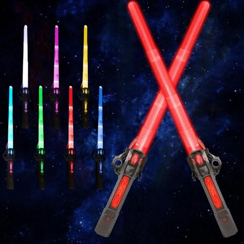 Shengruili 2Pcs Laserschwert Kinder,Duell Lichtschwerter,2 in 1 Lichtschwert,RGB 7 Farben Lichtschwerter,Smooth Swing Laserschwert,Cosplay Spielzeug für Kinder Geschenk Shengruili 2Pcs Laserschwert Kinder,Duell Lichtschwerter,2 in 1 Lichtschwert,RGB 7 Farben Lichtschwerter,Smooth Swing Laserschwert,Cosplay Spielzeug für Kinder Geschenk von Shengruili