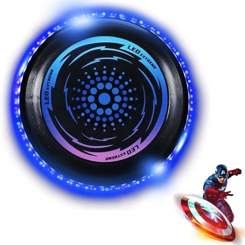Shengruili Leuchtende Frisbee Scheibe,Leuchtende Flugscheibe mit 49LED-Lichter,LED Frisbee,Frisbee mit Licht,Kindergeburtstag Frisbee Geschenk,Spielzeug ab 6 7 8 9 10 Jahre Jungen von Shengruili