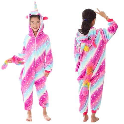 Shengruili Onesie Pyjama Kinder,Schlafanzug Onesie Kinder,Schlafanzug Einteiler kinder Winter,Sleepwear mit Kapuze,schlafanzug Jungen für Weihnachten Halloween Fasching Karneval Kostüm von Shengruili