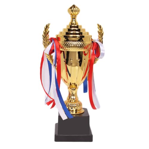Große Gold-Trophäe, Fußball-Trophäe, buntes Band, Goldpreis für Sportturniere, Wettbewerbe, Fußball, Fußballmeisterschaft Große Gold-Trophäe, Fußball-Trophäe, buntes Band, Goldpreis für Sportturniere, Wettbewerbe, Fußball, Fußballmeisterschaft von Shenrongtong