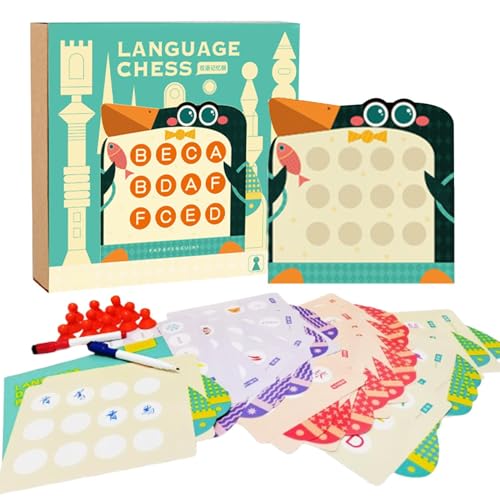 Memory Chess Matching Game, Memory Match Chess - 2 Sprache Multi -Player -Familienspiele,Kreative Anerkennung Aktivität für Kinder und Erwachsene von Shenrongtong
