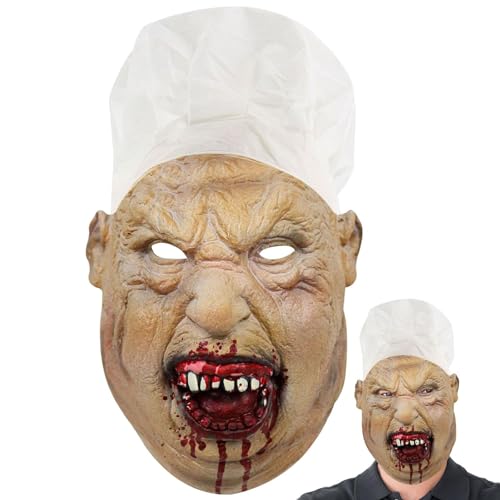 Shenrongtong 3 Pcs Halloween-Horror-Maske - Kopfbedeckung Kostü Requisiten Gesichtsbedeckung Terror - Realistische Maskenkostüme, Requisiten, Gesichtsbedeckung, Terror, Cosplay, gruselige Latexmaske von Shenrongtong
