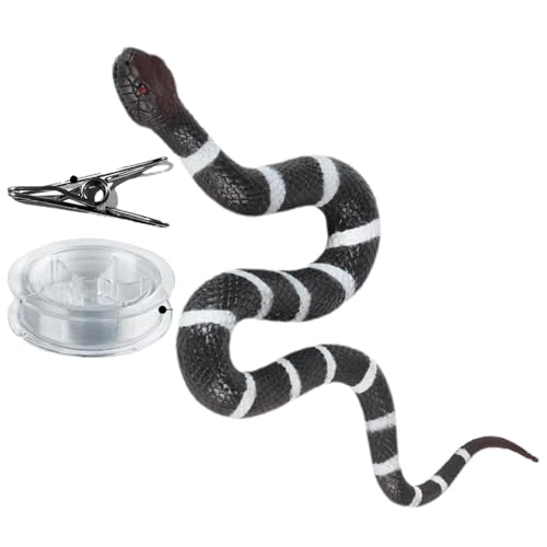 Shenrongtong Clip-On-Schlangenspielzeug, Schlangenstreich mit Schnurclip,Simulationsschlangen-Requisiten - Gefälschte Tier-Requisiten, Streich-Spaßmacher für Halloween und Spukhaus-Dekoration von Shenrongtong