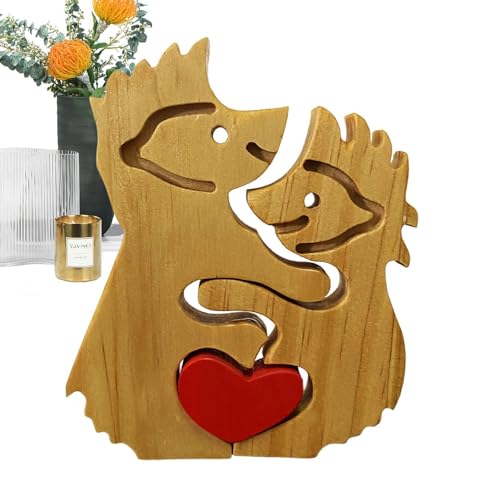 Shenrongtong Holzbär Familie Puzzles | Holzbär Kunst Skulpturen Herz Puzzle - Holzbär Familie Puzzle Heimdekoration für Wohnzimmer, Schlafzimmer, Küche, Party von Shenrongtong