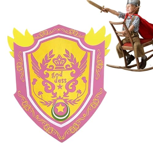 Shenrongtong Mittelalterliches Rollenspiel-Schaumstoffspielzeug, Kinderschaumspielzeug - Kinder mittelalterliches Spielzeugschild - Tragbare Schaumstoffwaffen, Kostüm-Rollenspielzubehör für Mädchen, von Shenrongtong