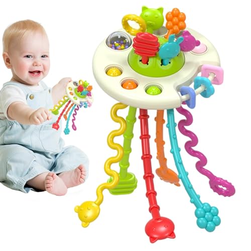 Shenrongtong Kleinkind Reise-Pull-String-Spielzeug,Sensorisches Spielzeug für Kinder - Kleinkind-Beißspielzeug, pädagogisches Motorikspielzeug für Jungen, Mädchen, Kinder von Shenrongtong