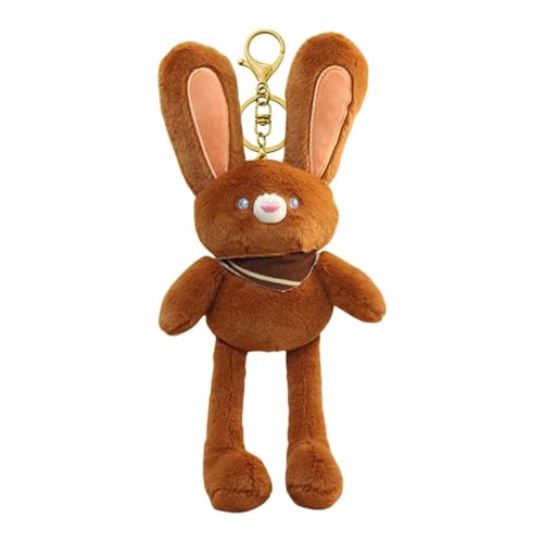 Shenrongtong Plüsch Kaninchen, ausgestopfter Kaninchen | Ziehen von Ohrenschlüsselhalter - Kaninchen Plüsch Spielzeug Spaß Interaktion Zieh Ohren Bunny Schlüsselbund weiche gefüllte Tiere für Kinder von Shenrongtong