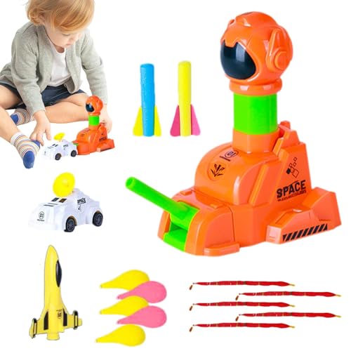 Shenrongtong Raketenauto-Spielzeug, Raketenstart-Spielzeug,Autostartspielzeug für Kinder | Outdoor-Raketenauto-Startspielzeug, enthält 2 Raketen, 1 Auto, 1 Flugzeug, 5 runde und Lange Ballons von Shenrongtong