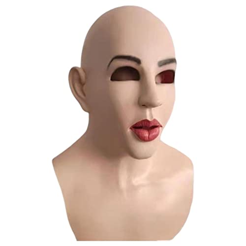 Shenrongtong Realistische Latex-Gesichtsmaske, Halloween-Maske, Glatzenmaske, Ganzkörper-Cosplay, Requisiten, Halloween-Kopfbedeckung, Kostüm-Partyzubehör, 5 Stück von Shenrongtong