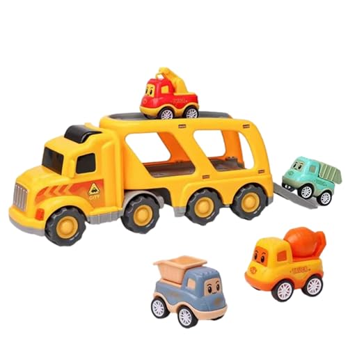 Shenrongtong Spielzeugautos mit Reibungsantrieb,Autos mit Reibungsantrieb zum Schieben, 5-in-1-Push-and-Go-Spielzeug-Trucks, Push-and-Go-Spielzeug-Trucks, schiebende Rennfahrzeuge, interaktive von Shenrongtong
