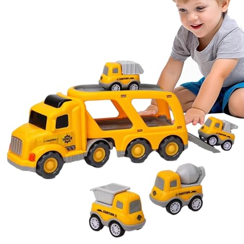 Shenrongtong Spielzeugautos mit Reibungsantrieb,Autos mit Reibungsantrieb zum Schieben | 5-in-1-Rutschautos für Kinder - Push-and-Go-Spielzeug-Trucks, Spielset mit reibungsbetriebenen Fahrzeugen, von Shenrongtong