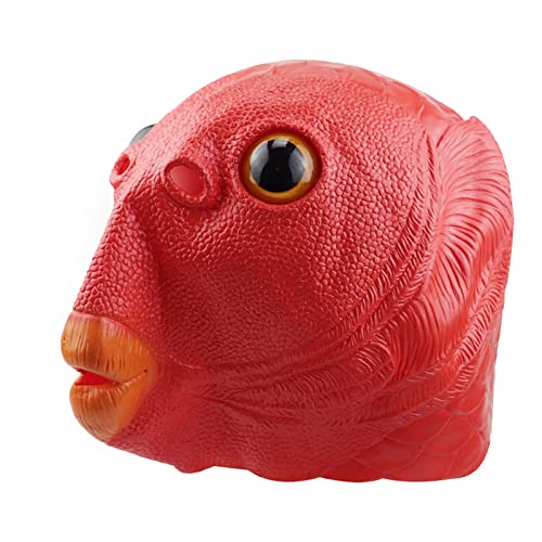 Shenrongtong Voller Kopf Tiermaske | Latex Fischkopf Kostü | Fisch-Maske, realistische Vollkopf-Maske, Kostü für Halloween-Karnevals-Kostü -Party- aske von Shenrongtong