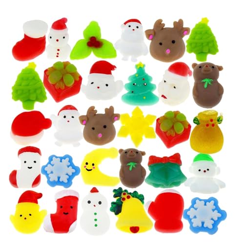 Shenrongtong Weihnachts-Squishy-Spielzeug - Weihnachts-Squishy-Quetschbälle - Tragbares Squeeze-Fidget-Spielzeug, matschige Squeeze-Bälle, Erwachsene, Kinder, Kinder von Shenrongtong