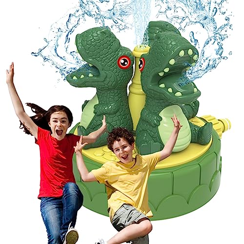 Sprinkler für Kinder | Dinosaurier-Wassersprinkler mit 360 rotierenden Sprühdüsen - Wasserdruckkontrolle, spritzendes Spaßspielzeug für Outdoor-Aktivitäten, Sommer-Wasserspielzeug Shenrongtong von Shenrongtong