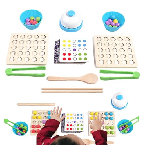 Shichangda Kinder-Kampfperlenspiel aus Holz, Holzsteckbrett-Perlenspiel | Clip-Perlen-Zählspielzeug für Kinder | Puzzle-Erleuchtungs-Frühpädagogisches Spielzeug für draußen, zu Hause, in der Schule von Shichangda