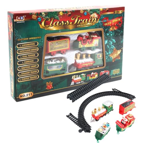 Shichangda Weihnachtszugsets | Batteriebetriebene Lokomotiven-Eisenbahnbausätze - Güterwagen-Eisenbahnbausätze, DIY-Zusammenbau eines klassischen Spielzeugeisenbahn-Sets für Weihnachten von Shichangda