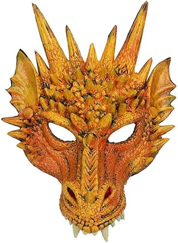 Shidongbla Drachenmaske, Neujahrsdekoration, Karneval, Halloween, Party, Gesichtsmasken Requisiten (Gelb) von Shidongbla