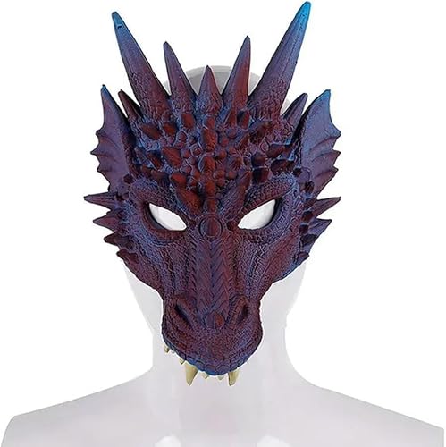 Shidongbla Drachenmaske, Neujahrsdekoration, Karneval, Halloween, Party, Gesichtsmasken Requisiten (Lila) von Shidongbla