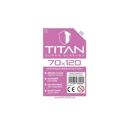 Shield Titan - 100 Super Sleeves für Kartengröße 70 x 120 mm von Shield Sleeves