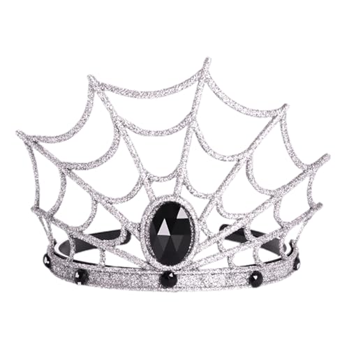 Shienfir Aufwendiger Gurtband-Kopfschmuck, Spinnenkrone, Tiara, Spinnennetz, Halloween, für Damen, Mädchen, gruselig, schrullig, Party, Cosplay, Kostüm, Silber Shienfir Aufwendiger Gurtband-Kopfschmuck, Spinnenkrone, Tiara, Spinnennetz, Halloween, für Damen, Mädchen, gruselig, schrullig, Party, Cosplay, Kostüm, Silber von Shienfir